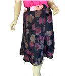Sigrid Olsen  BLACK AND PINK FLORAL CHIFFON SILK SKIRT NWT (16W) Photo 2