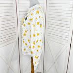 Disney Winnie The Pooh Sweet As Honey Floral Sweatshirt White Yellow Medium Photo 1