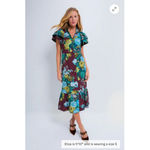 Tuckernuck  Verdant Floral Slice Maxi Dress Oxblood Multicolor NWT Cottagecore XS Photo 2