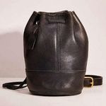 Coach  Bixby sling bag VTG rare made in USA black‎ leather drawstring bucket bag Photo 0