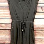 Forever 21  black dress with brass embellishments, pockets in the front size S Photo 0