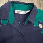 Vintage Adobe Rose Button Down Shirt Large Western Star Sherif Green Blue Rodeo Photo 1