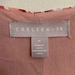 Chelsea 28 Pink White Floral Faux Wrap Girly Feminine Chiffon Dress Medium Photo 7