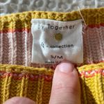 By Together  Boxy Cropped Oversized Striped Ribbed Short Sleeve Sweater Size S/M Photo 5