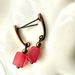 Lia Sophia coppertone and pink beaded drop earrings Photo 2