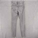 ZARA Blk/Gry Wash Distressed Skinny Tapered Frayed Denim Jeans Women's S B25 (1) Photo 7