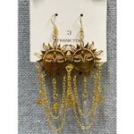 Gold Sun Face Dangle Earrings Celestial Star Chain Drop Boho Jewelry new Photo 3