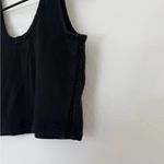 Aerie Women’s Black Cropped Tank Top Thick Cotton Crochet Cutout Basic Lounge XS Photo 2