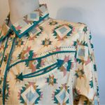 NWT Sherry Cervi Resistol “Dakota” Cotton Pearl Snap Button Western Shirt Large Photo 2