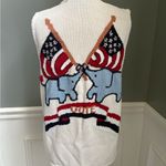 Eagle's Eye Novelty Sweater Vest Election Vote Political GOP Small Red Photo 4