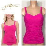 Gottex New. Pink ruched tankini top. 32D. New Photo 12