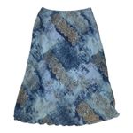 La Belle size 9 small y2k Blue White 90 knee length Patterned Fabric skirt USA Photo 8