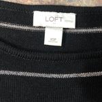 Loft Black Long Sleeve Sweater Dress with Gold Strips Photo 2