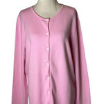 Lilly Pulitzer  Sweater Women Large Pink Cotton‎ Blend Cardigan Preppy Coastal Photo 0