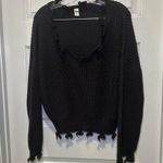 It’s Black Knit Distressed Frayed Hem Scoop Neck Crop Sweater size 3X Photo 0