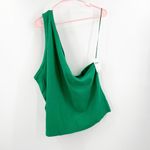 Pilcro  Zelda Tank Top Size 3X Anthro Rib Kelly Green Plus Curvy NWT One Shoulder Photo 3
