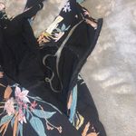 Size XS Coco + Jaimeson Black Floral Sundress Lace Up Front Low Back Shark Bite Photo 5