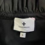 Tuckernuck Ruffle Neck Black Bouvier Classic Old Money Preppy Blouse Sz L 🧡🎀 Photo 13