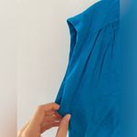 Midnight Sky Blue Pleated Buttoned Tie Photo 5