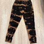 Handmade Hand Dyed Essential Elements Black & Orange Splatter Reverse Tie-Dye Joggers Med Photo 4