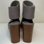 Vince Faye Gray Leather Open Toe Cutout Slingback Block Heel Booties 7.5 Photo 6