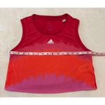 Farm Rio Adidas x  Red Pink Orange Tie-Dye Cropped Tank Top Small Photo 4