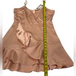 Boohoo Satin Frill Skater Dress Champagne Size 12 Missing Belt NWT Photo 6