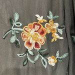 Fig & Flower floral‎ embroidered 3/4 sleeve blouse size S BIN F Green Photo 3