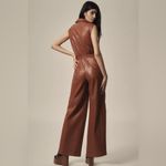 Hutch Anthropologie  Faux-Leather Utility Jumpsuit Size: S Photo 2