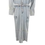 RETROFETE Russo Wide Leg Jumpsuit Light Wash Denim Utility Cargo Long Sleeve XXS Blue Photo 12