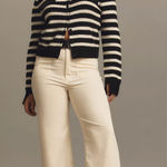 Maeve  By Anthropologie Colette Corduroy Crop Wide-Leg Pants Size 30P Cream EUC Photo 0