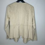 Soft Surroundings  Viviana Faux Suede Beige Waterfall Open Cardigan Size L NWT Photo 1