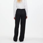 Madewell  Pants‎ Womens Pull-On Straight Drapey Twill Linen Blend Black XXS NEW Photo 1
