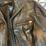 Mango MNG Black Leather Biker Moto Jacket US Medium Photo 4