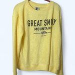 NEW boutique Great Smoky Mountains pastel yellow terry cloth sweatshirt Medium Photo 0