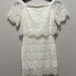 May & July Elegant White Lace Off-Shoulder Dress Photo 0