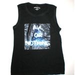 True Religion New Womens Designer Jean Black Soft Tee Shirt Top M All or Nothing Photo 2