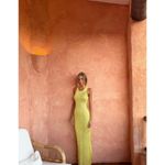 ASTA RESORT Natalia Dress in Chartreuse Sequin Small New Womens Maxi Gown Yellow Photo 13
