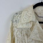 Elie Tahari Irving Floral Lace Rain Coat Jacket Cream Butter Yellow Medium Photo 1