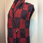 American Living  Buffalo plaid knit sleeveless vest cardigan toggle closure M Photo 4