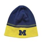 Adidas University Of Michigan Wolverines Beanie Ski Hat Cap Blue Embroidered Photo 0