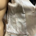 Worthington Genuine Leather Champagne Beige One Button Blazer Style Jacket Faux Pocket XS Photo 8