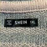 SheIn  1XL womens pullover sweater grey and pink long sleeve Photo 6