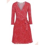 Diane Von Furstenberg  New Irina Wrap Dress Floret Poinsettia Size Medium DVF Photo 10