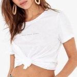 Mate the Label NEW White Organic Cotton "Do what feels right." Classic Crew Tee Photo 0