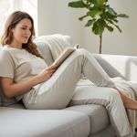 Anthropologie Saturday Sunday Thermal Cream Fleece Cozy Pants Photo 0