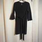 Lulus Last Love Song Black Mini Dress Bell Sleeves Front Tie Lined Keyhole Large Photo 3