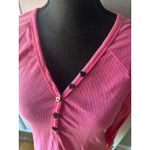 Betsey Johnson Pink Long-Sleeve Henley Sleep Top – Size L Photo 7