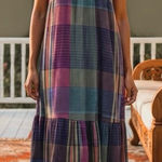 Natural Life Malia Madras Plaid Maxi Dress in Size Large Photo 0