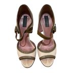 Derek Lam Two-Tone Peep Toe Block Heel Sandals Beige Brown Women’s Size 9 Photo 7